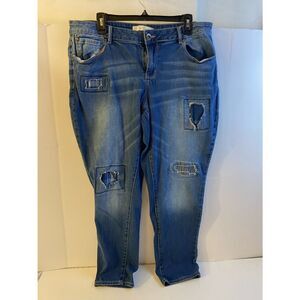 Est 1946 denim size 16w patches distressed